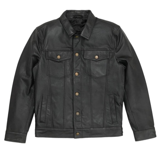 Johnson Diamond Classic Black Cafe Racer Biker Jacket - CoreFlexInd