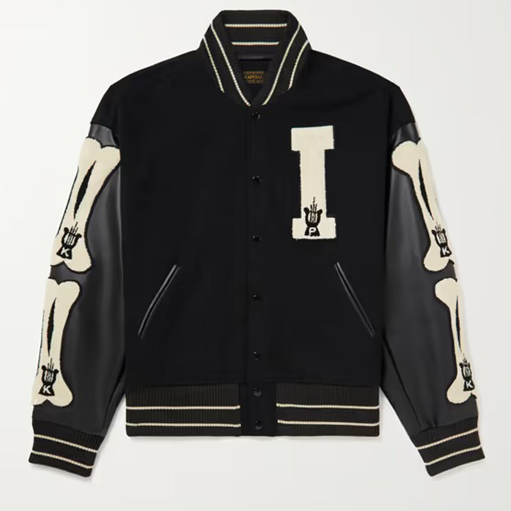 Kapital Leather Varsity Jacket Black-1