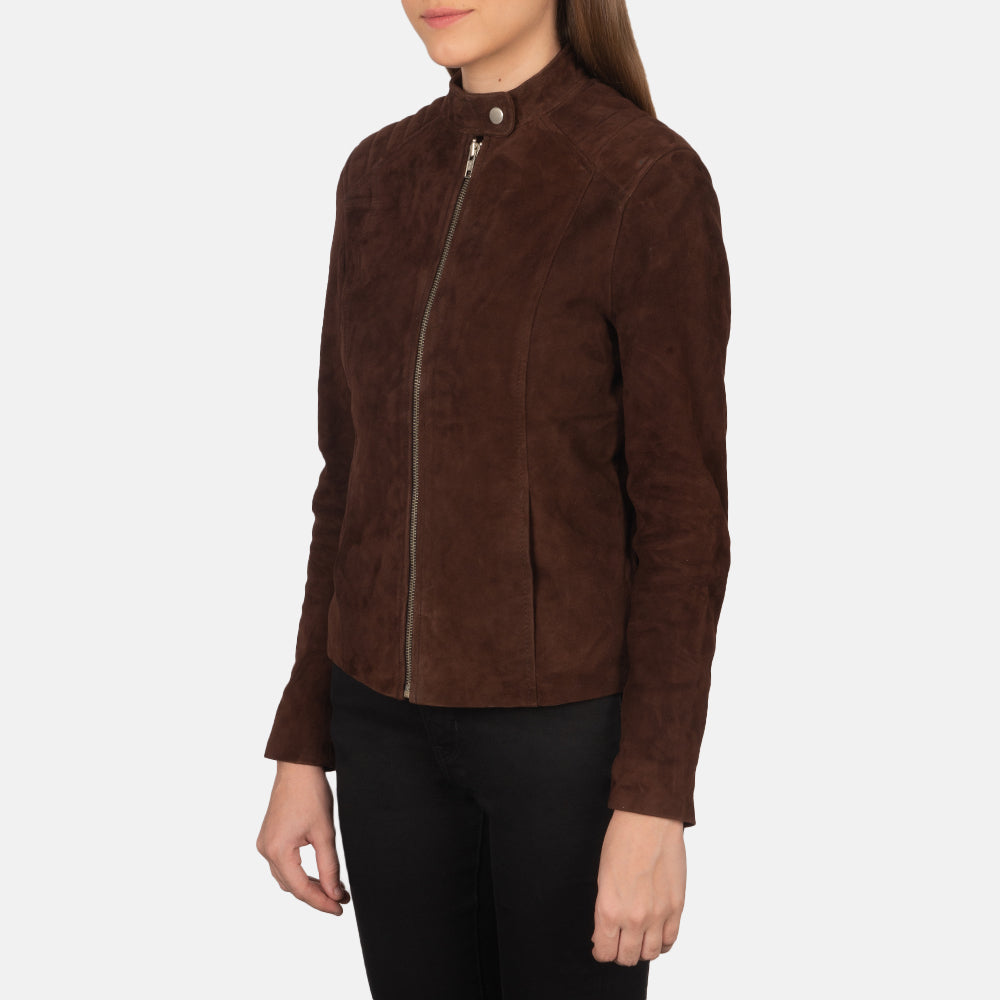 Kelsee Mocha Suede Biker Jacket