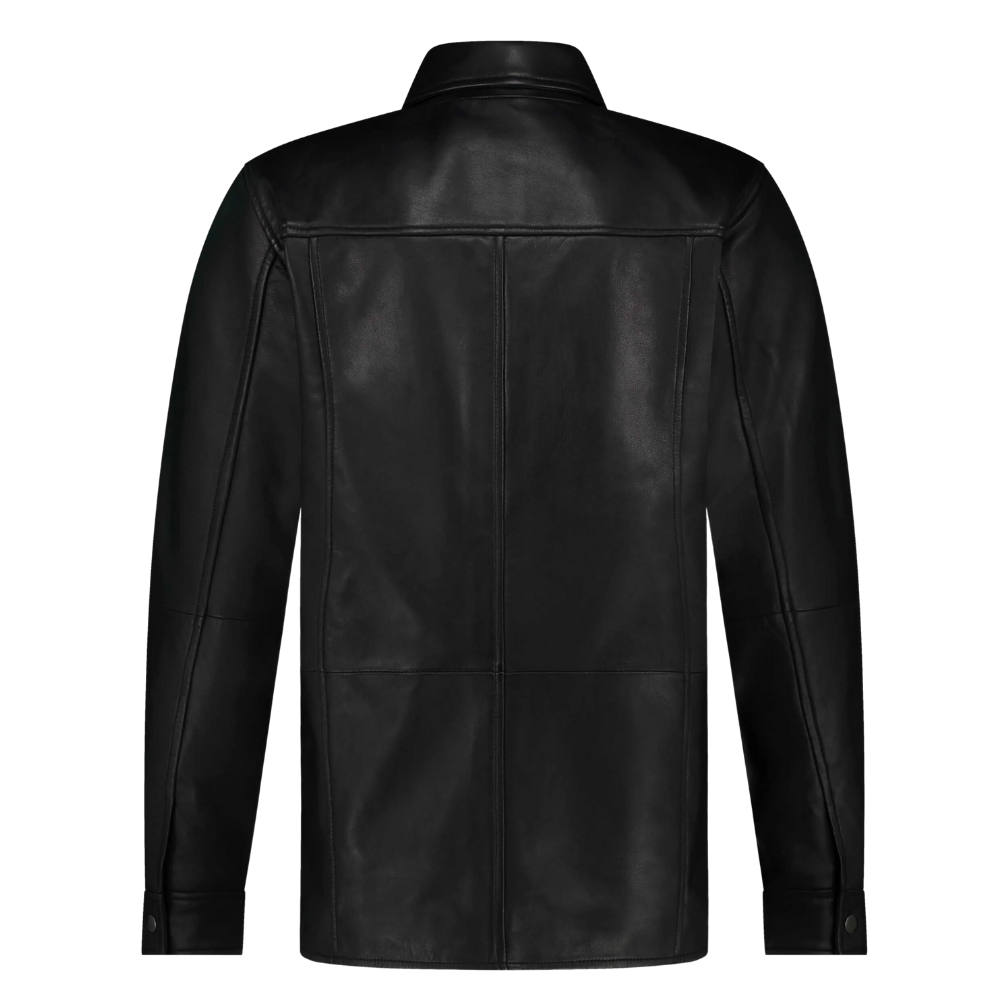 Krome Men's Button-Down Leather Shirt