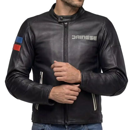 Men's Vintage Leather Motorcycle Jacket Leggenda Retro Style