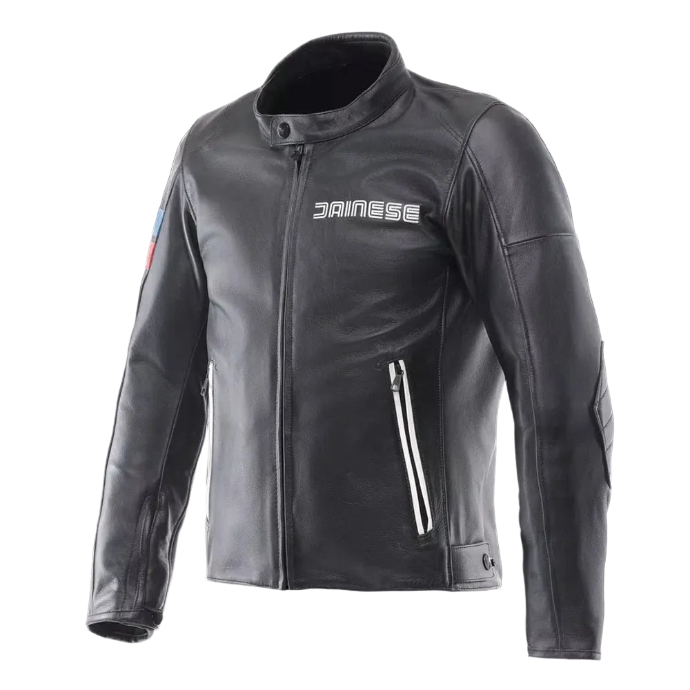 Men's Vintage Leather Motorcycle Jacket Leggenda Retro Style