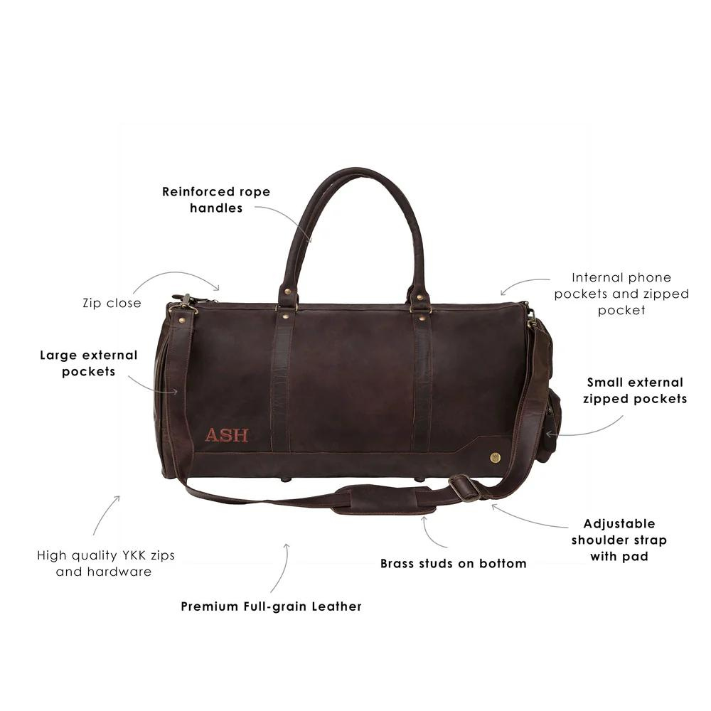 Large Leather Duffle Bag