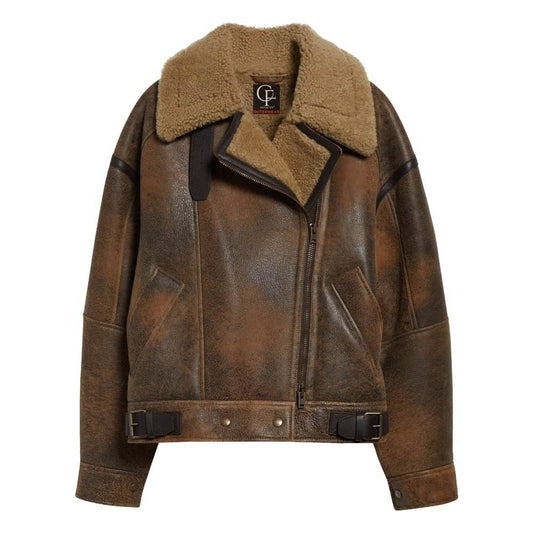 Studios Leather & Genuine Shearling Biker Jacket - CoreFlexInd