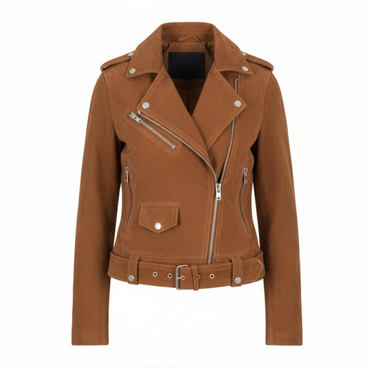 جاكيت موتو جلدي للنساء