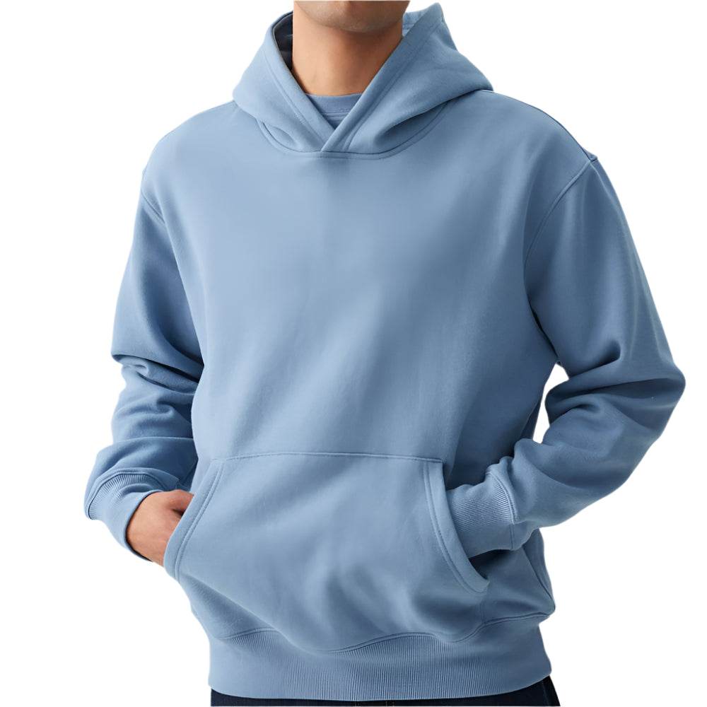 Medium Blue Solid Hoodie - CoreFlexInd