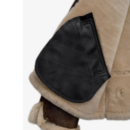Men's B-6 Sheepskin Bomber Jacket with Cowhide Trim