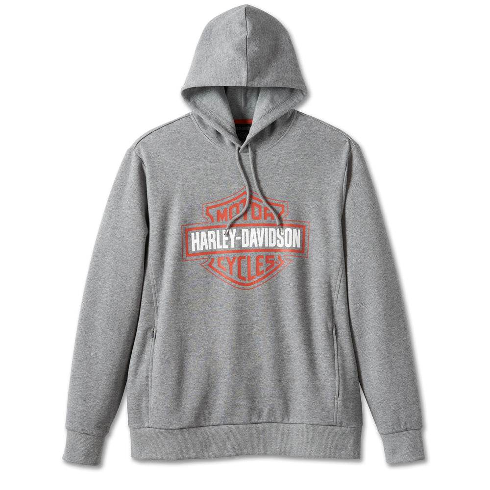 Men's Bar & Shield Tech Hoodie Charcoal Grey Heather - CoreFlexInd