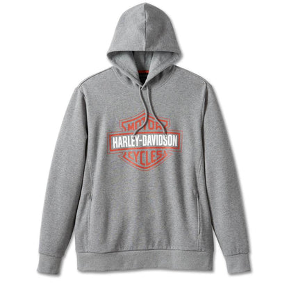 Men's Bar & Shield Tech Hoodie Charcoal Grey Heather - CoreFlexInd