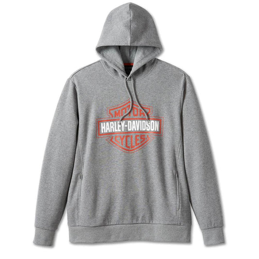 Men's Bar & Shield Tech Hoodie Charcoal Grey Heather - CoreFlexInd