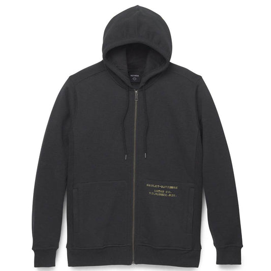 Men's Black Special Oil Zip-Up Hoodie - CoreFlexInd