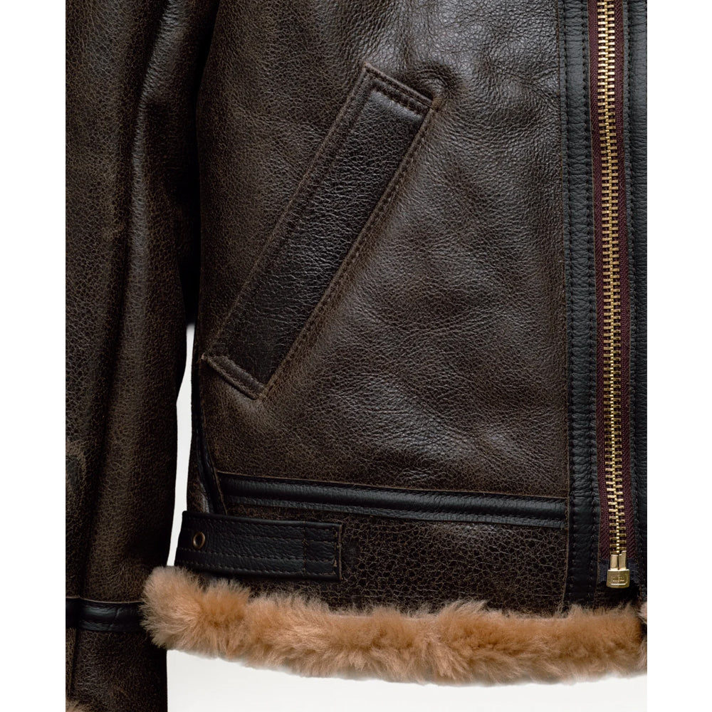 Men's Classic B-3 Sheepskin Bomber Jacket