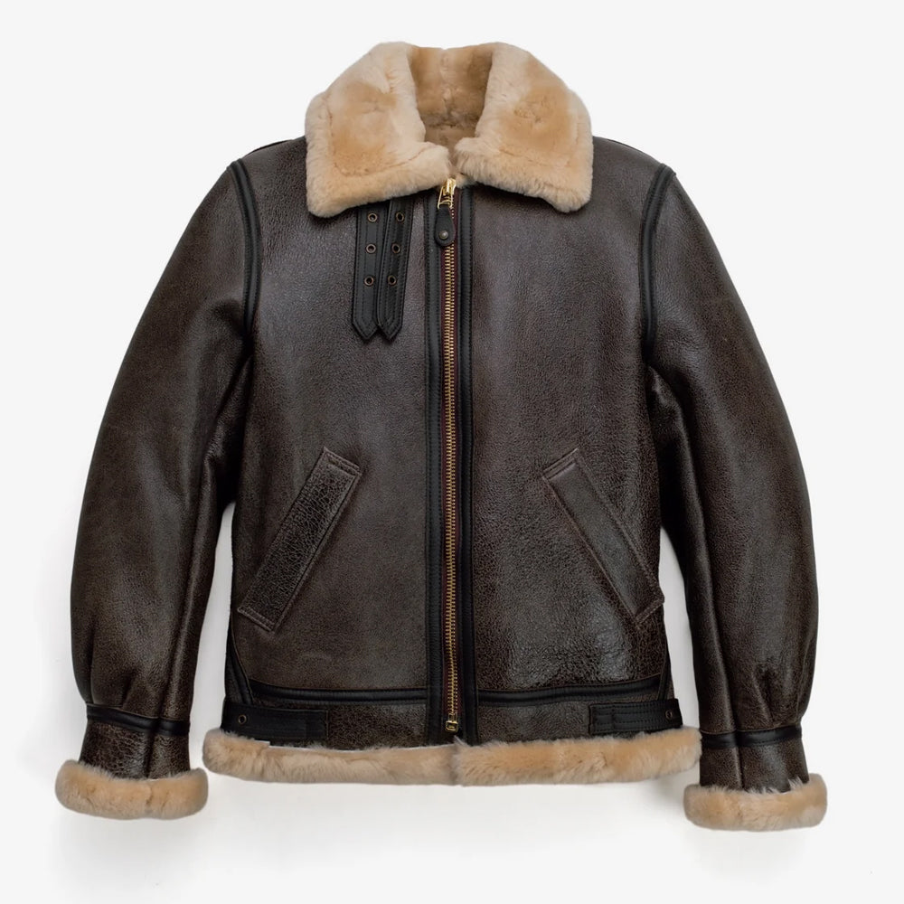 Men's Classic B-3 Sheepskin Bomber Jacket
