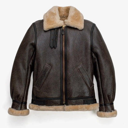 Men's Classic B-3 Sheepskin Bomber Jacket