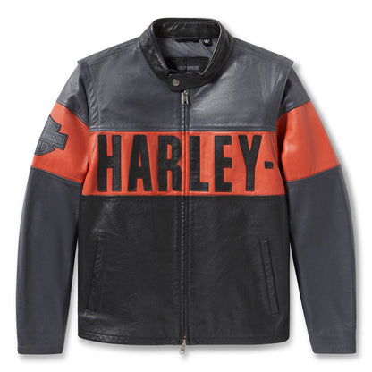 Men's H-D Essential Convertible Leather Jacket