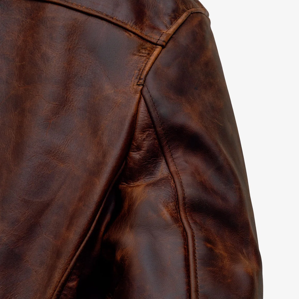 Men's Lightweight Oiled Nubuck Leather Cafe Racer Jacket