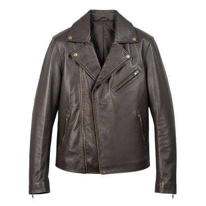 Noah Brown Leather Biker Jacket - CoreFlexInd