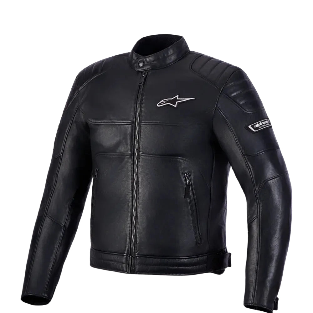 Men's Revern Leather Motorcycle Jacket Black