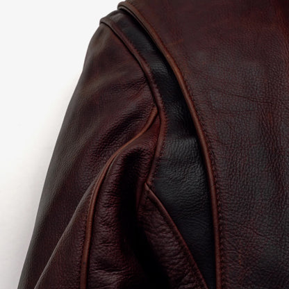 Men's Waxy Pull-Up Cowhide Cafe Racer Leather Jacket