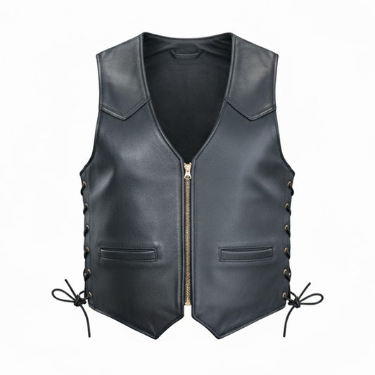 Männer Liederweste mat Reißverschluss a Spitze 