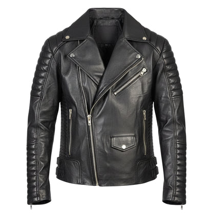 Férfi fekete bőr motoros dzseki