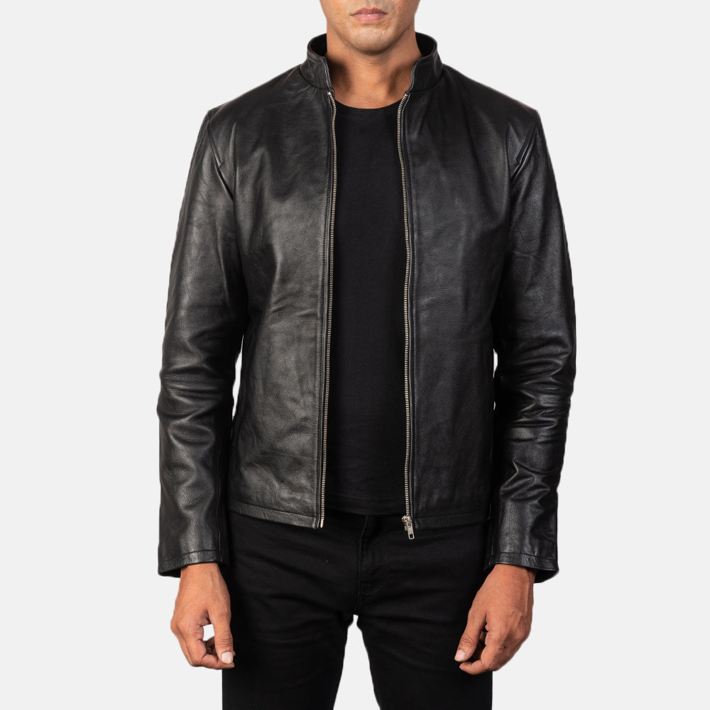 Mens Leather Biker Jacket