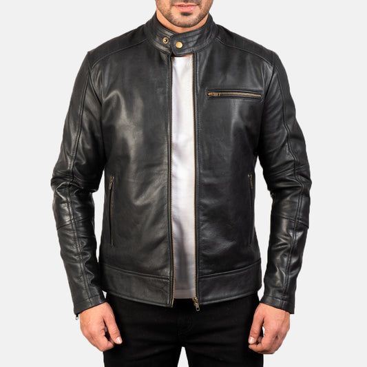 Mens Leather Moto Jacket