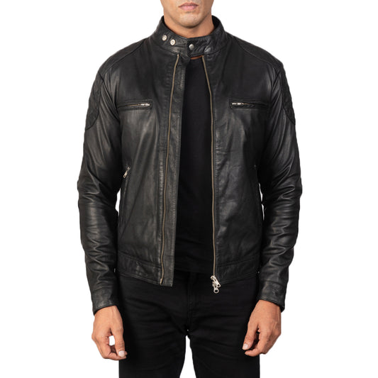 Mens Leather Racer Jacket