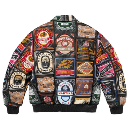 Multicolor Patchwork Labels Leather Jacket