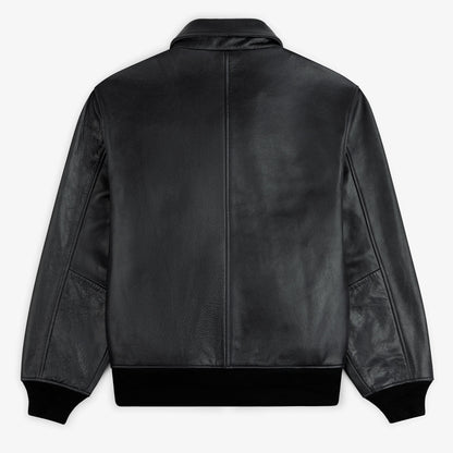Napa Leather Bomber Jacket Black Cowhide Leather
