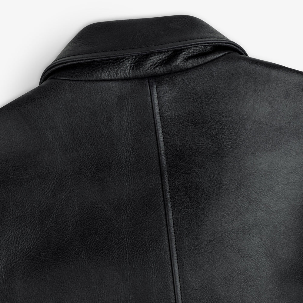 Napa Leather Bomber Jacket Black Cowhide Leather