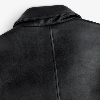 Napa Leather Bomber Jacket Black Cowhide Leather