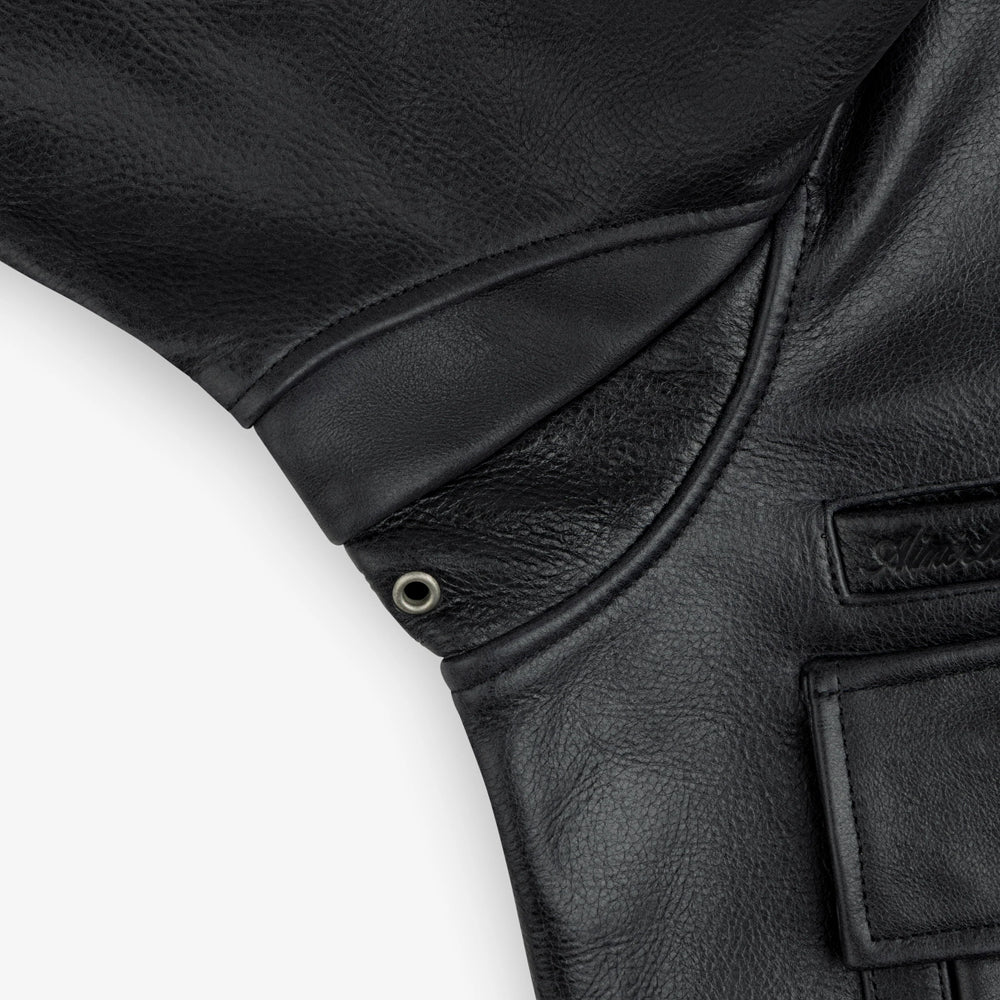 Napa Leather Bomber Jacket Black Cowhide Leather