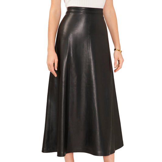 Natural Leather A-Line Skirt