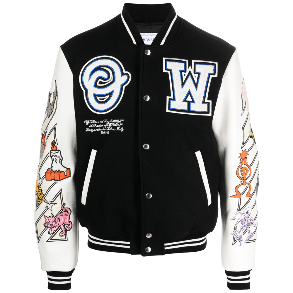 Off-white Logic Patch Varsity Jacket Official USA-1