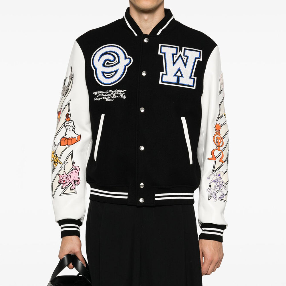 Off-white Logic Patch Varsity Jacket Official USA-5