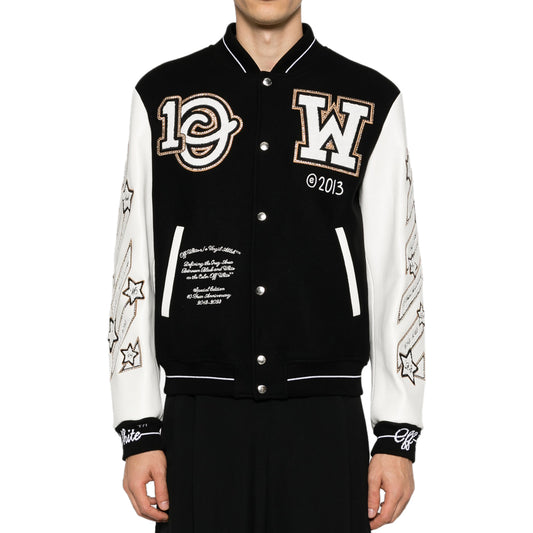 Off-white Logic Varsity Jacket Black USA-1