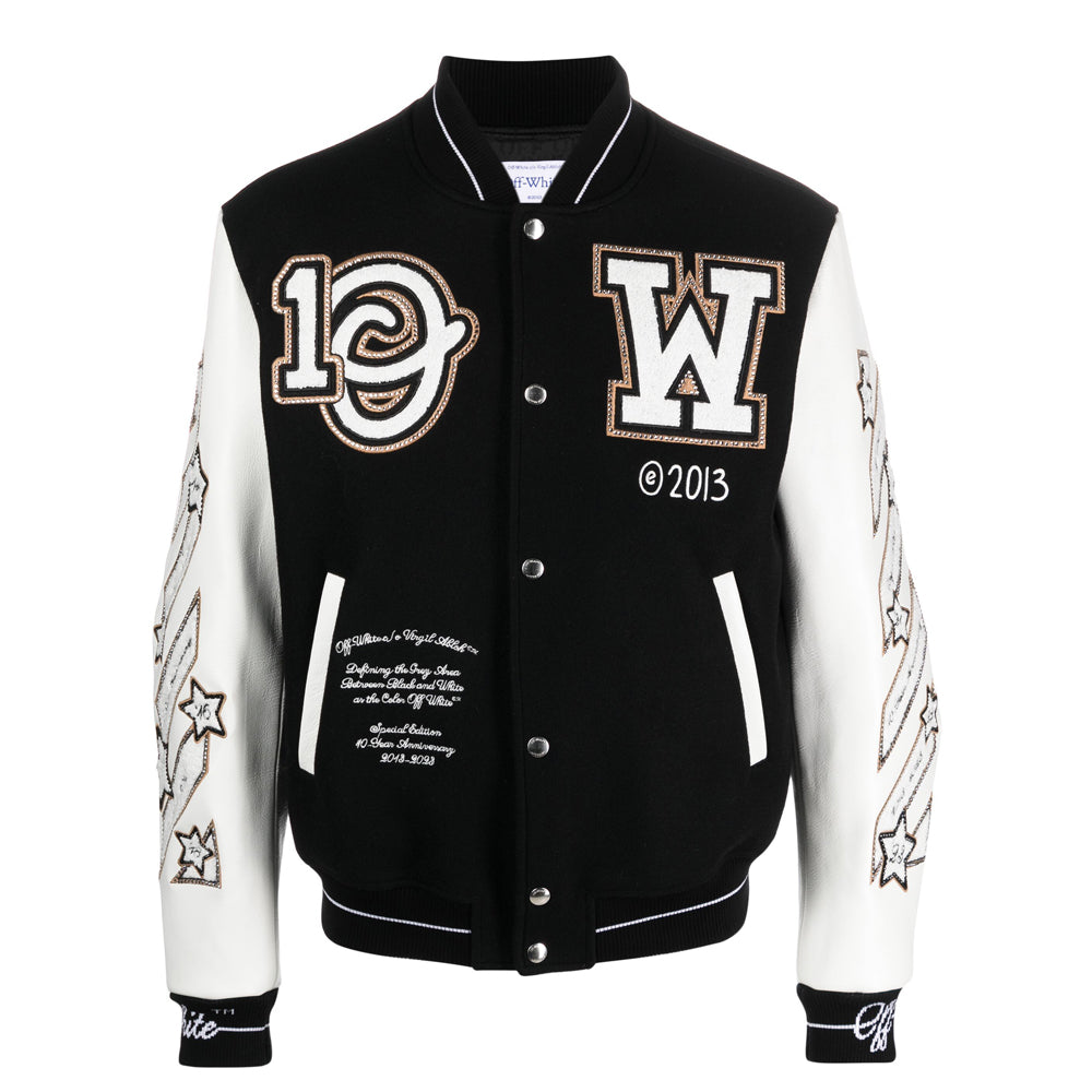 Off-white Logic Varsity Jacket Black USA-2