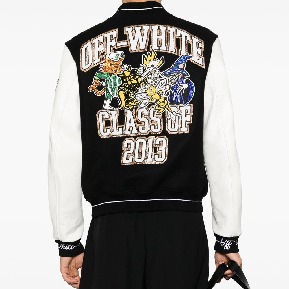 Off-white Logic Varsity Jacket Black USA-3