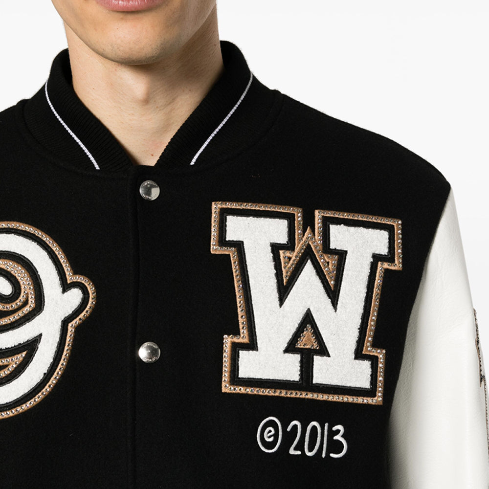 Off-white Logic Varsity Jacket Black USA-4