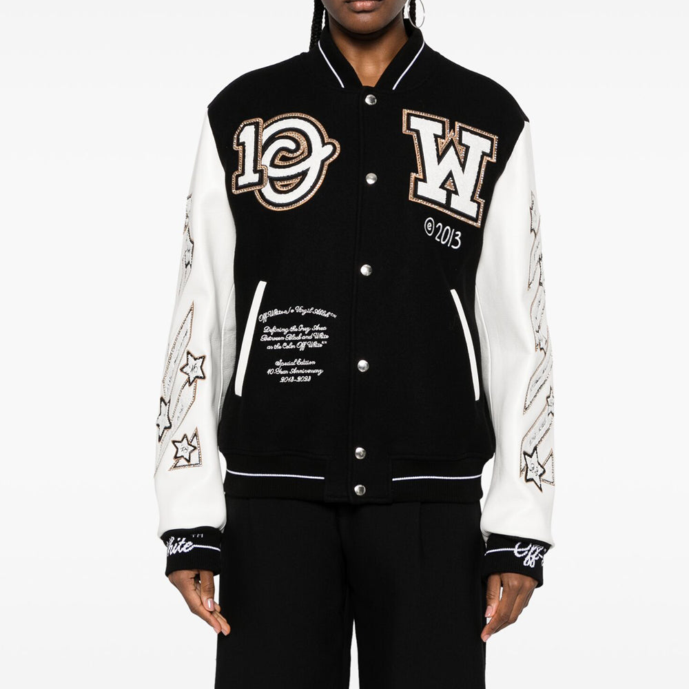 Off-white Logic Varsity Jacket Black USA-5