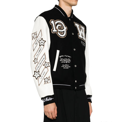 Off-white Logic Varsity Jacket Black USA-6