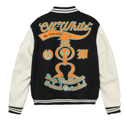 Off White Graphics Varsity Jacket