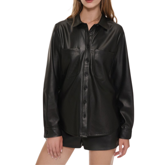 Oversized Leather Shirt