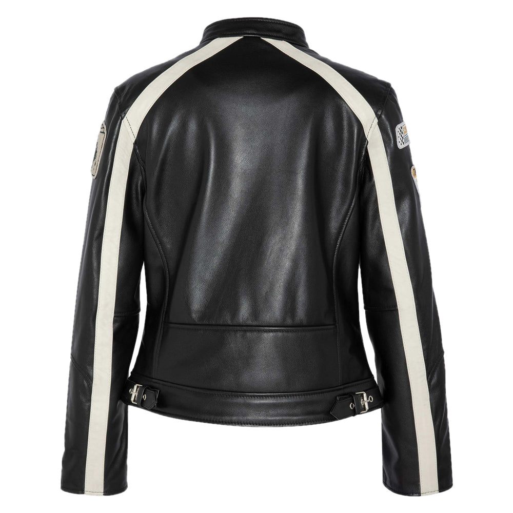 Patched Biker Jacket, Cowhide Leather-2