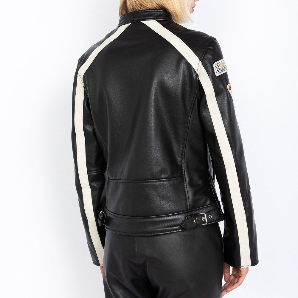 Patched Biker Jacket, Cowhide Leather-4