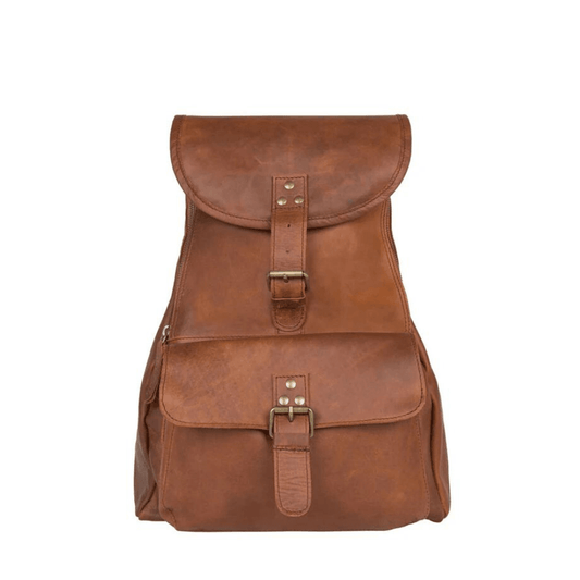 Personalised Full Grain Brown Leather Backpack - CoreFlexInd