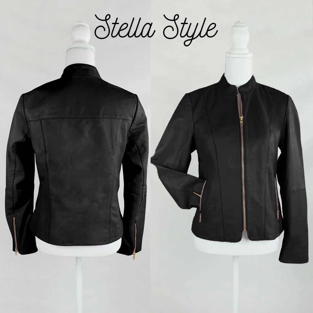 Personalized Embroidered Leather Jacket for Her