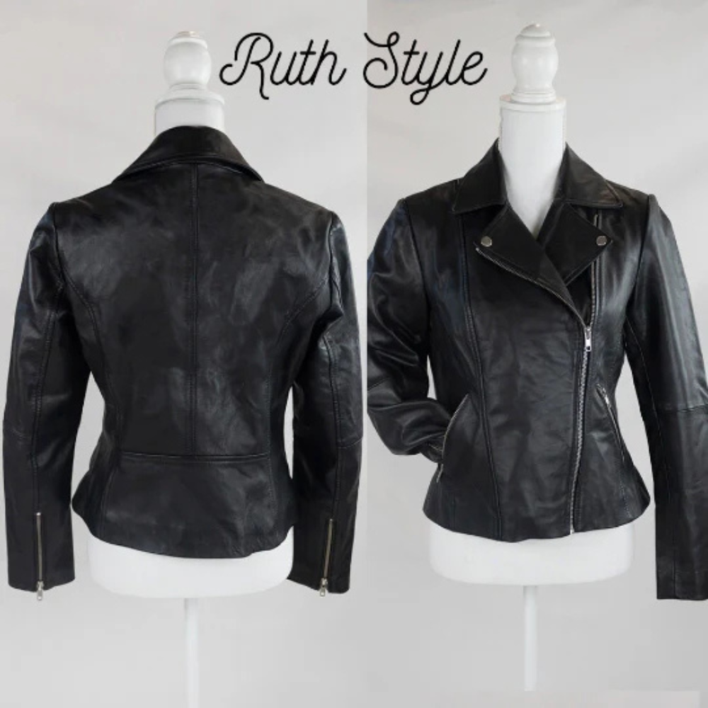 Personalized Embroidered Leather Jacket for Her