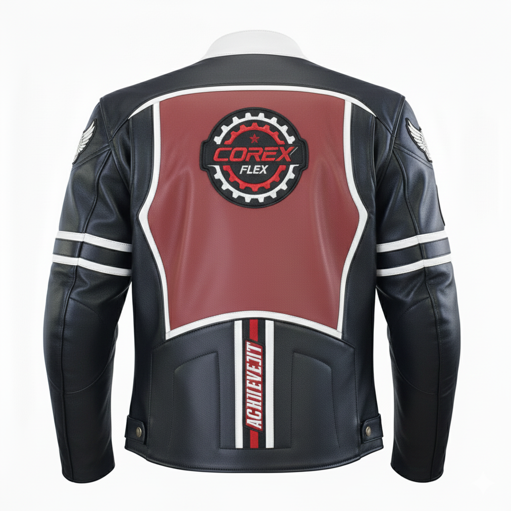 Race Jacket W/patches Jacket Leather Motorcycle